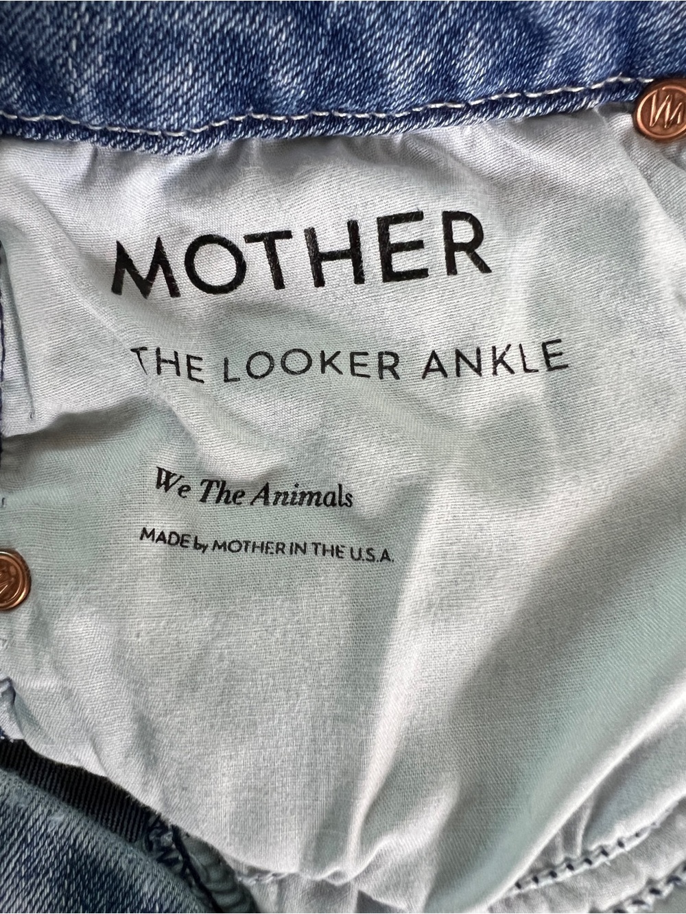 MOTHER The Looker Ankle “We The Animals” Skinny Jeans Wimen’s Size 23 - Picture 8 of 10